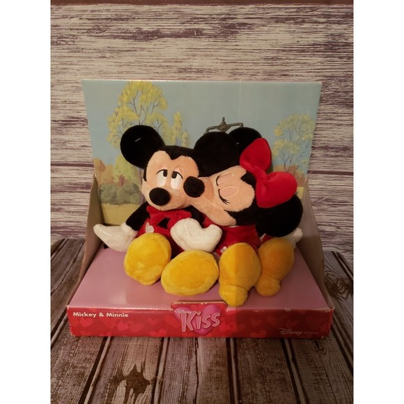 Disney Store Minnie Mouse, Mickey Mouse Kissing Mickey Plush Please Read! New - Picture 2 of 3